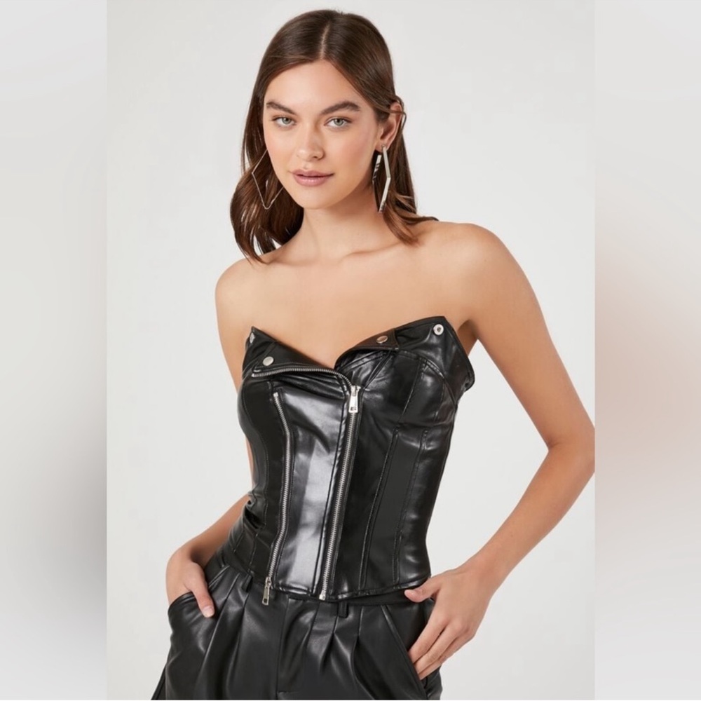 Y2K Forever 21 Black Leather Jacket